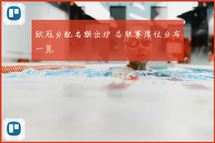 欧冠分配名额出炉 各联赛席位分布一览